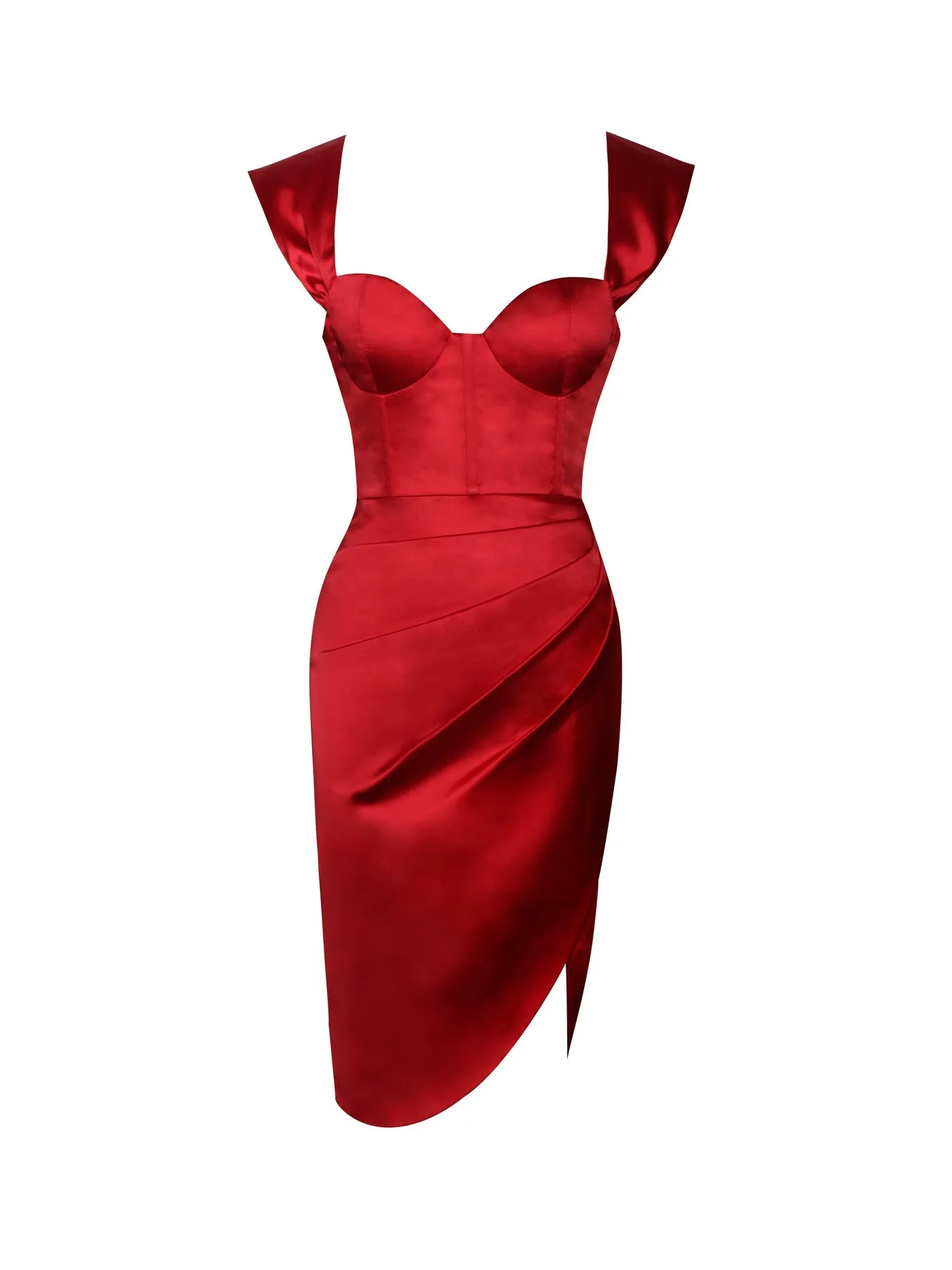 PRE-ORDER Lola Satin Corset Dress X Red