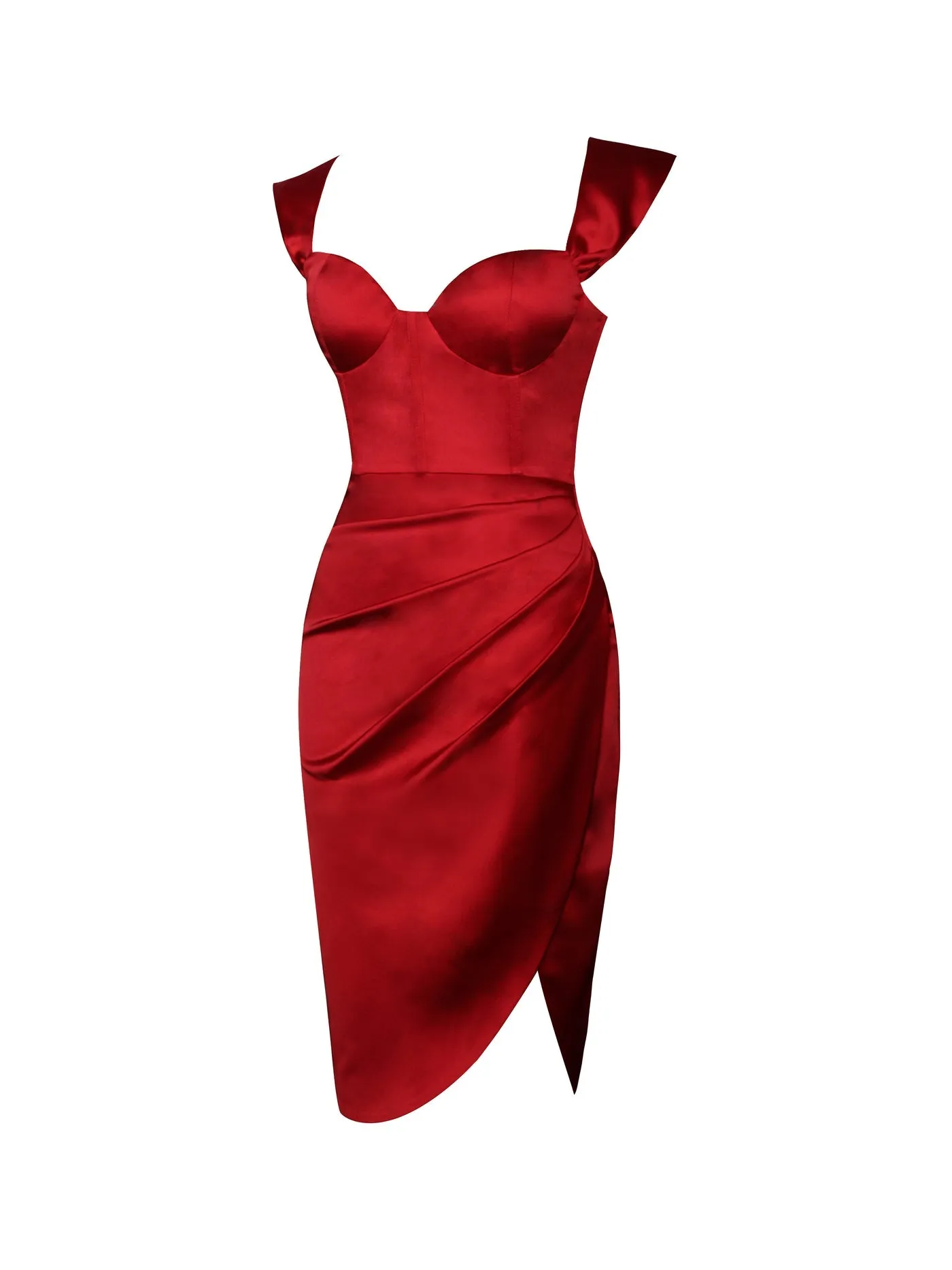 PRE-ORDER Lola Satin Corset Dress X Red
