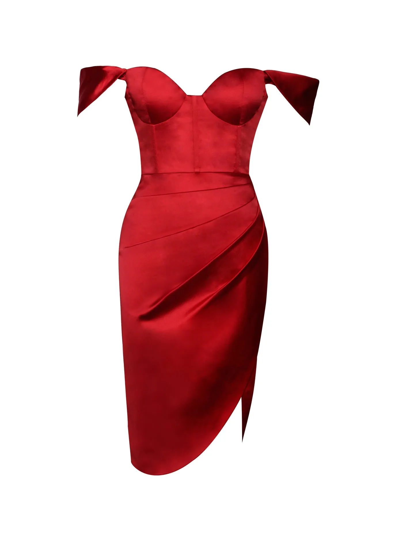 PRE-ORDER Lola Satin Corset Dress X Red