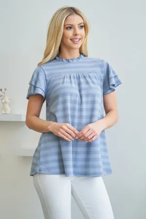 Print Butterfly Sleeve Top | S-XL