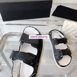 print leather flats sandals fashion shoes women 2023 black beige 35-40 high quality