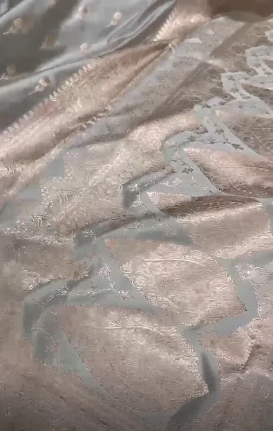 Pure Mashru Silver Zari Satin Silk Saree