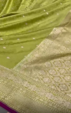 Pure Mashru Silver Zari Satin Silk Saree