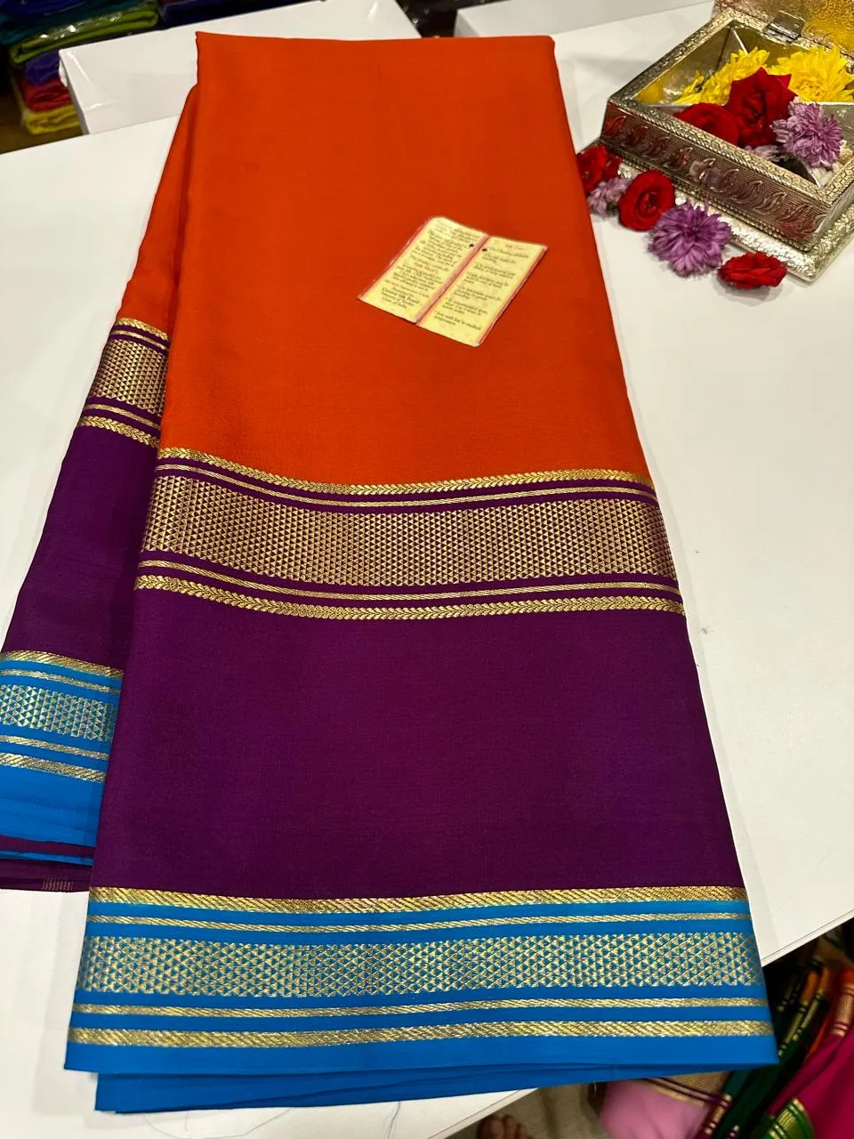 Pure Mysoore Silk Saree In Double Shade