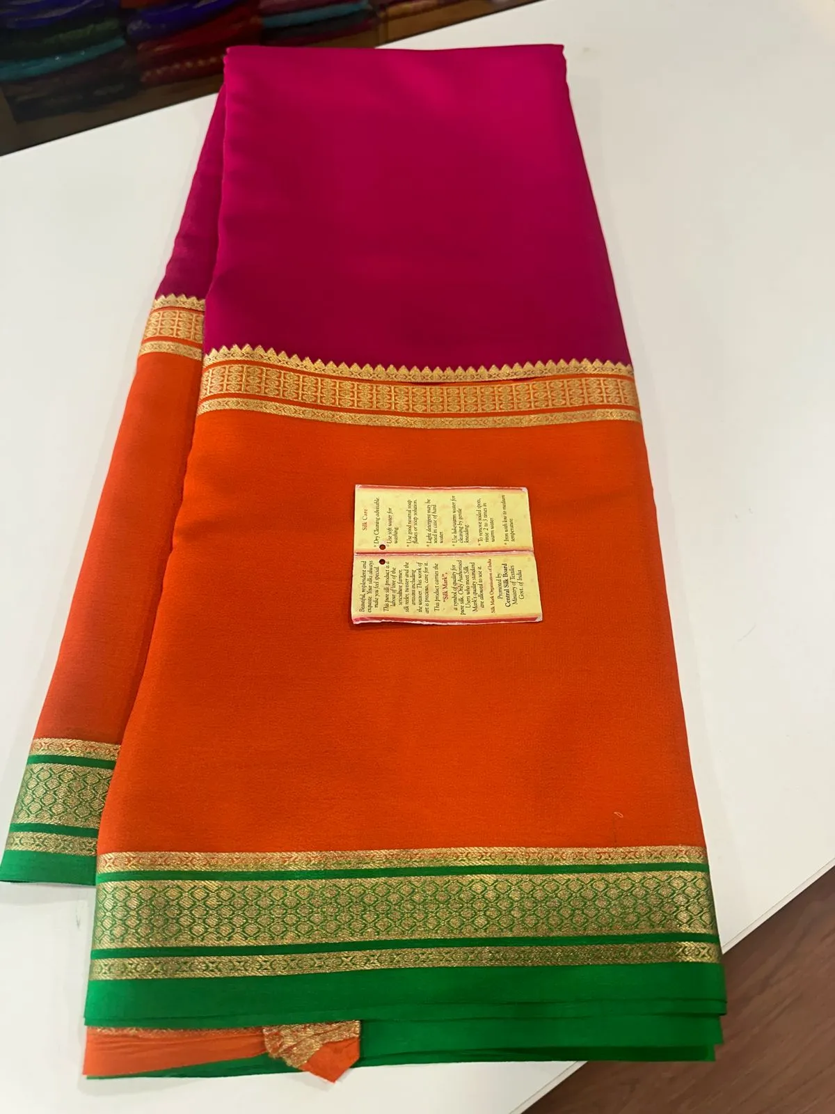 Pure Mysoore Silk Saree In Double Shade