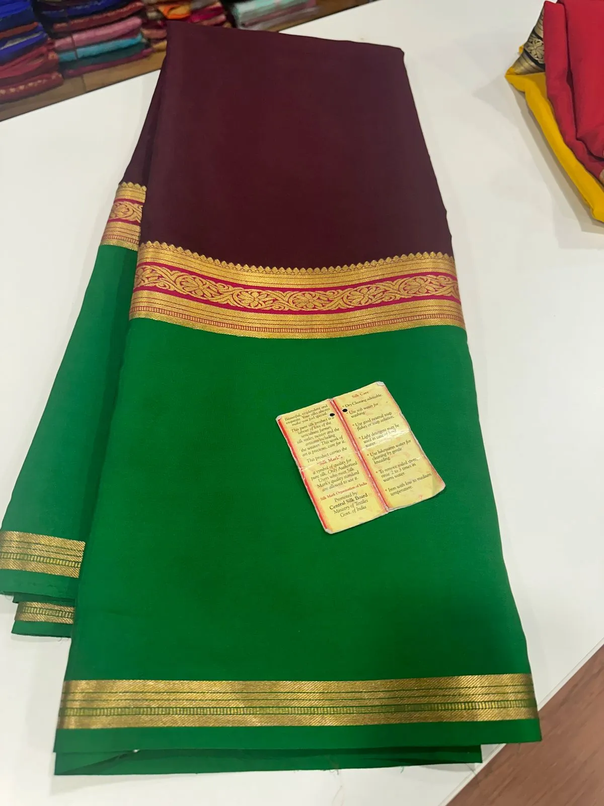 Pure Mysoore Silk Saree In Double Shade