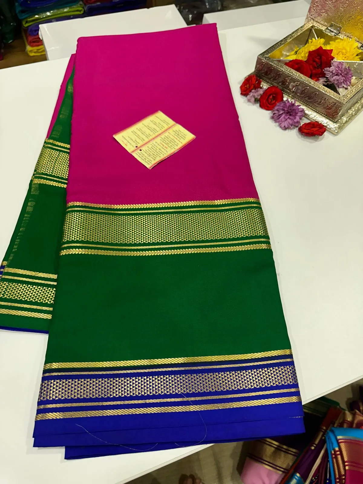 Pure Mysoore Silk Saree In Double Shade
