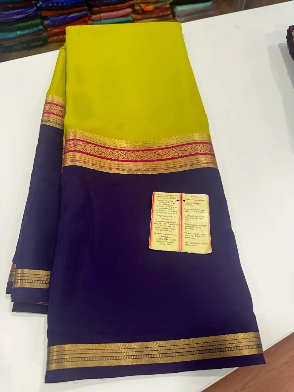 Pure Mysoore Silk Saree In Double Shade