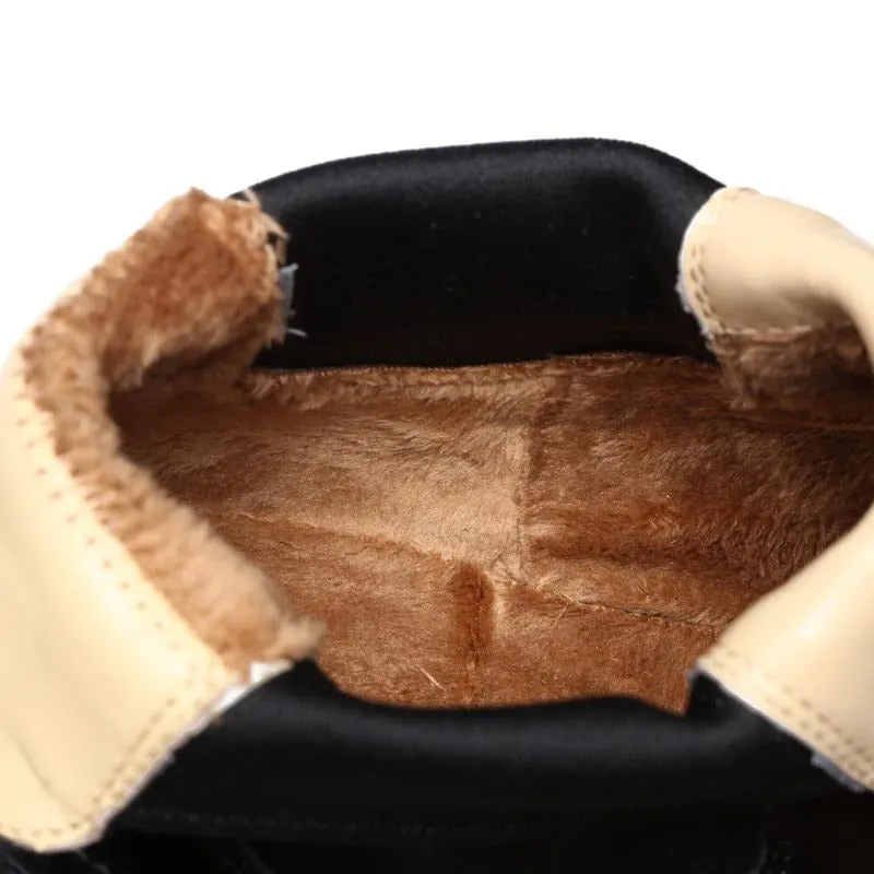 quality flats genuine leather chelsea boots slip on winter warm fur boots women brogue shoes