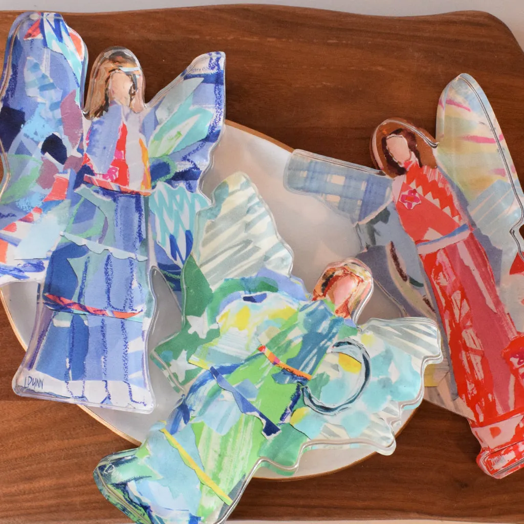 "Good News" Angel Acrylic Block Red