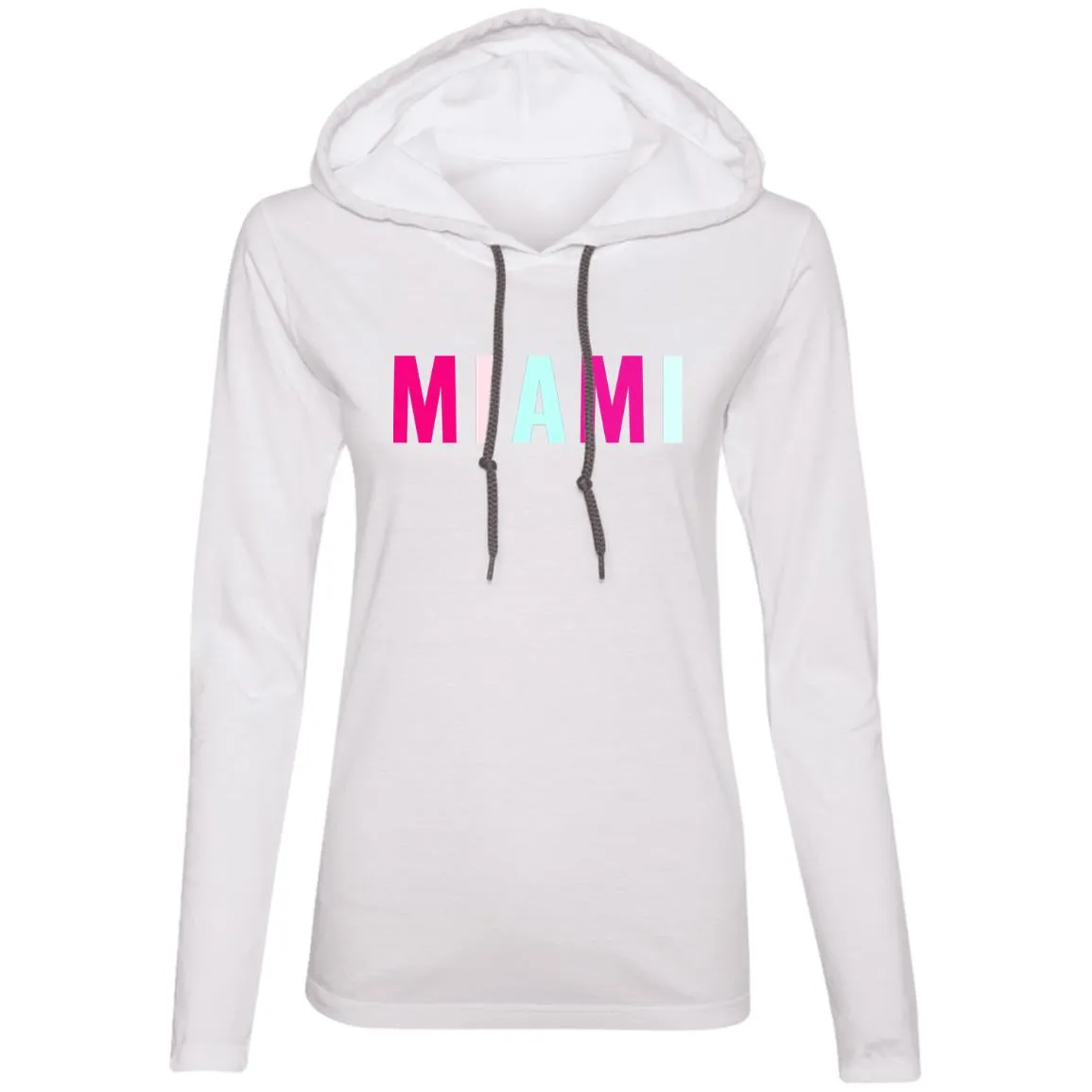 "Miami" Ladies'  LS  Hooded T-Shirt