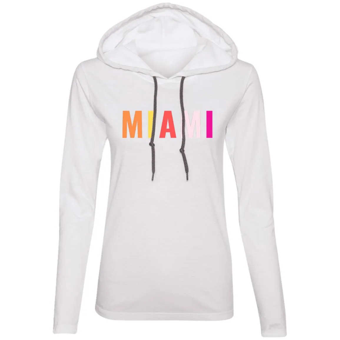 "Miami" Ladies'  LS  Hooded T-Shirt