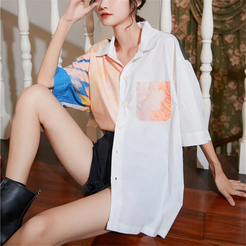 "SUMMER RETRO COLOR BLOCK" SHIRT N081706