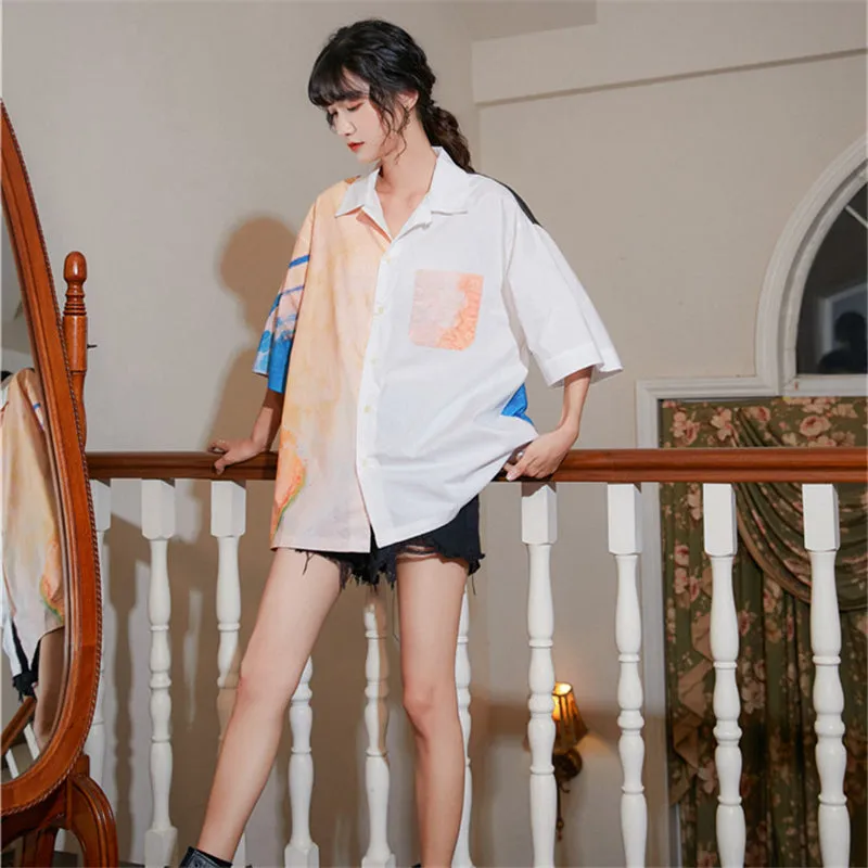 "SUMMER RETRO COLOR BLOCK" SHIRT N081706
