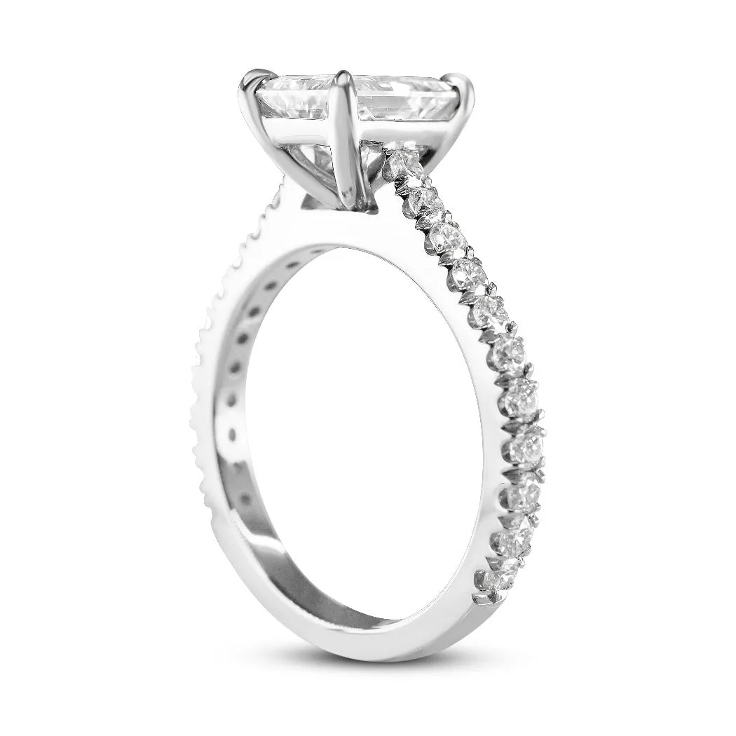 Radiant Cut Diamond Engagement Ring - White Gold