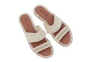 Raffia Two-Strap Slide (Natural)