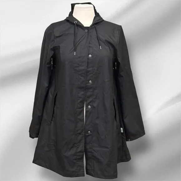 RAINS Women’s A-line Raincoat W Jacket in the Size XSMALL in the Color Black