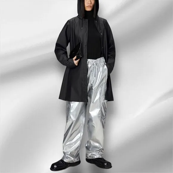 RAINS Women’s A-line Raincoat W Jacket in the Size XSMALL in the Color Black