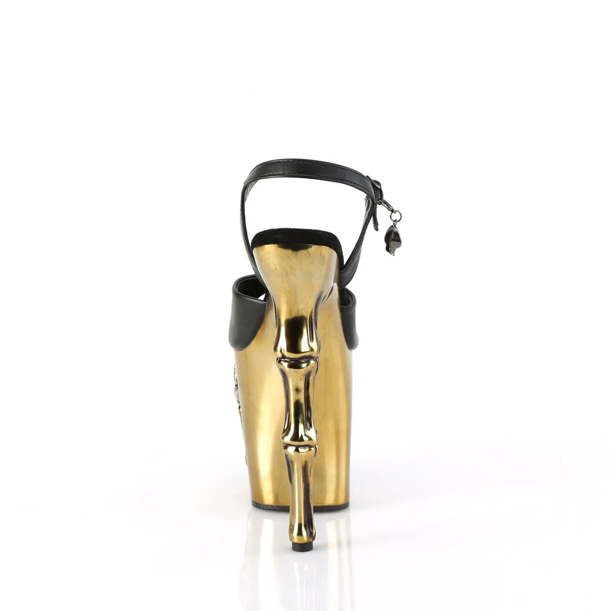 RAPTURE-809-LT  Black Faux Leather/Satin Copper Chrome