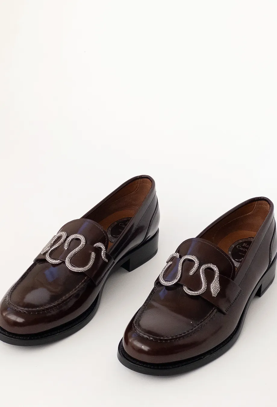 René Caovilla Morgana Embellished Burgundy Loafers