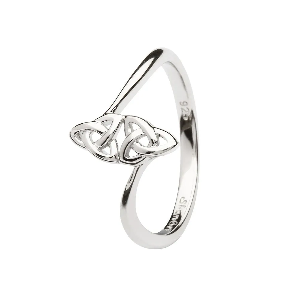 Retired Sterling Silver Women's Celtic Double Trinity Knot Ring LS-SL109