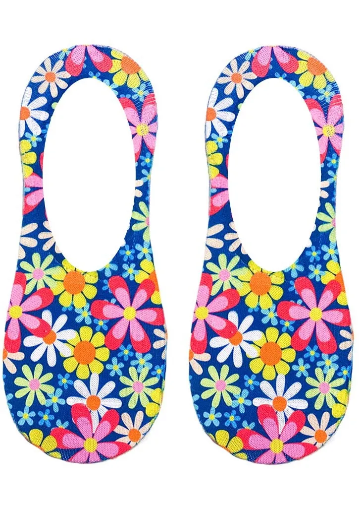 Retro Flowers Liner Socks