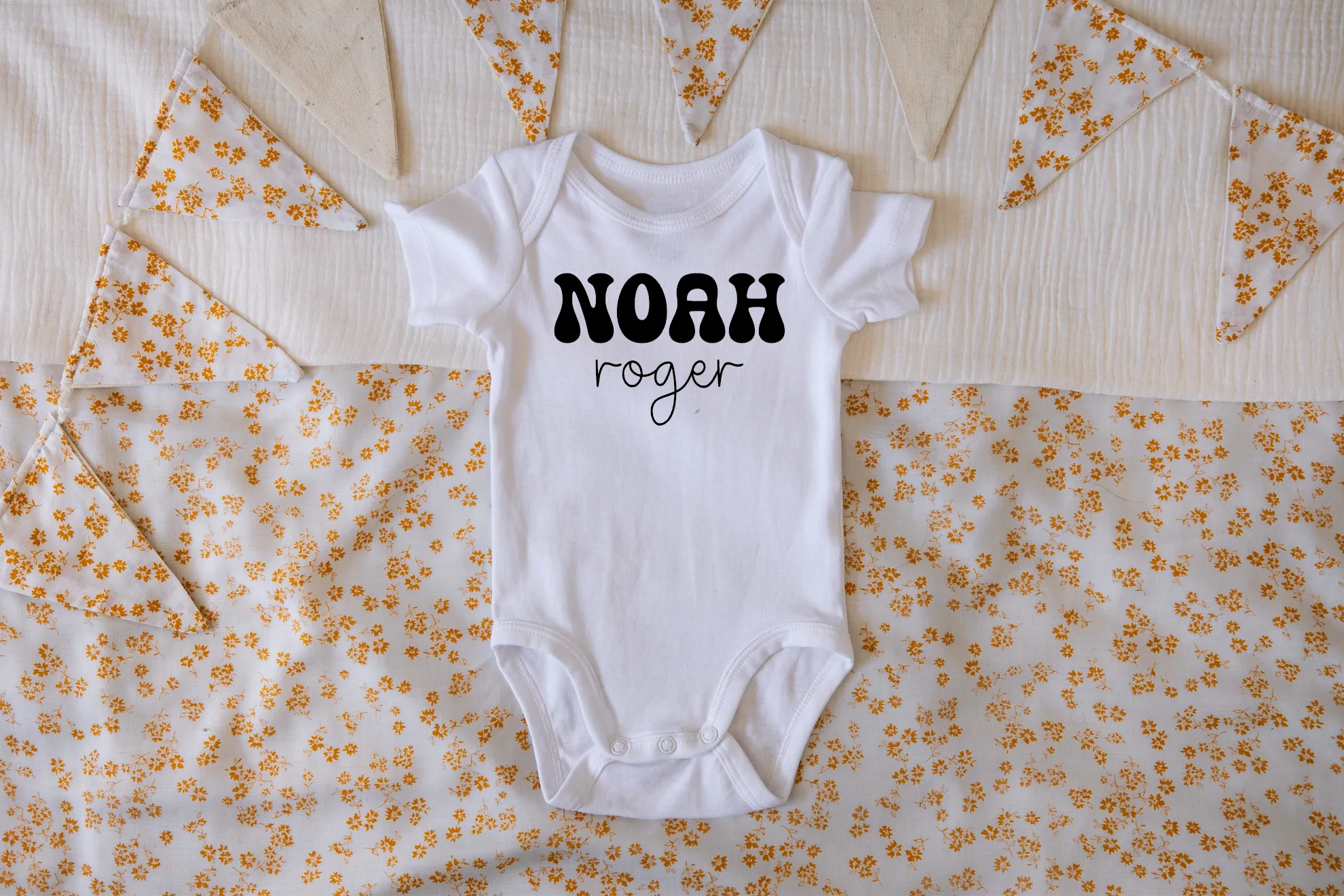 Retro Font Name Custom Onesie