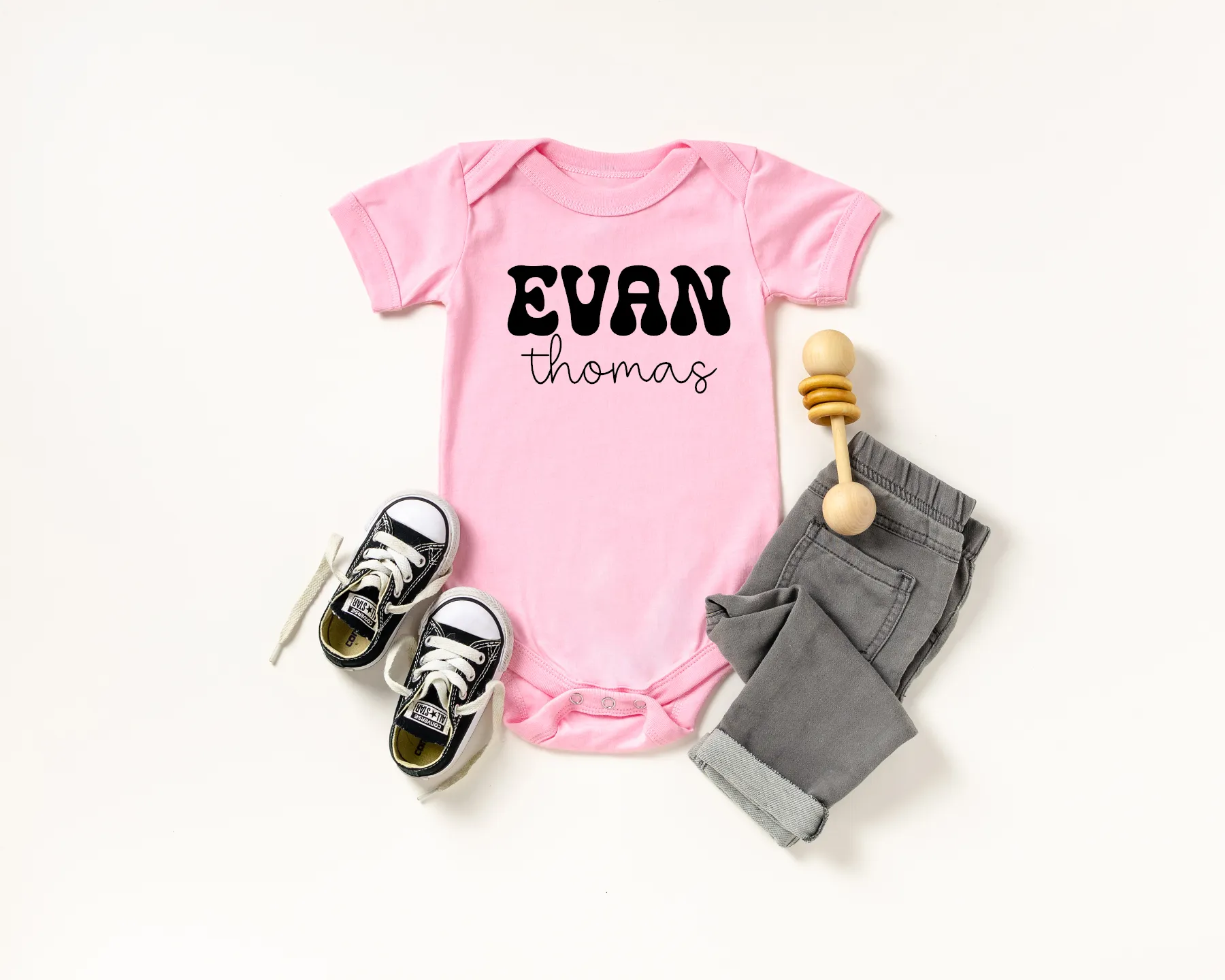 Retro Font Name Custom Onesie
