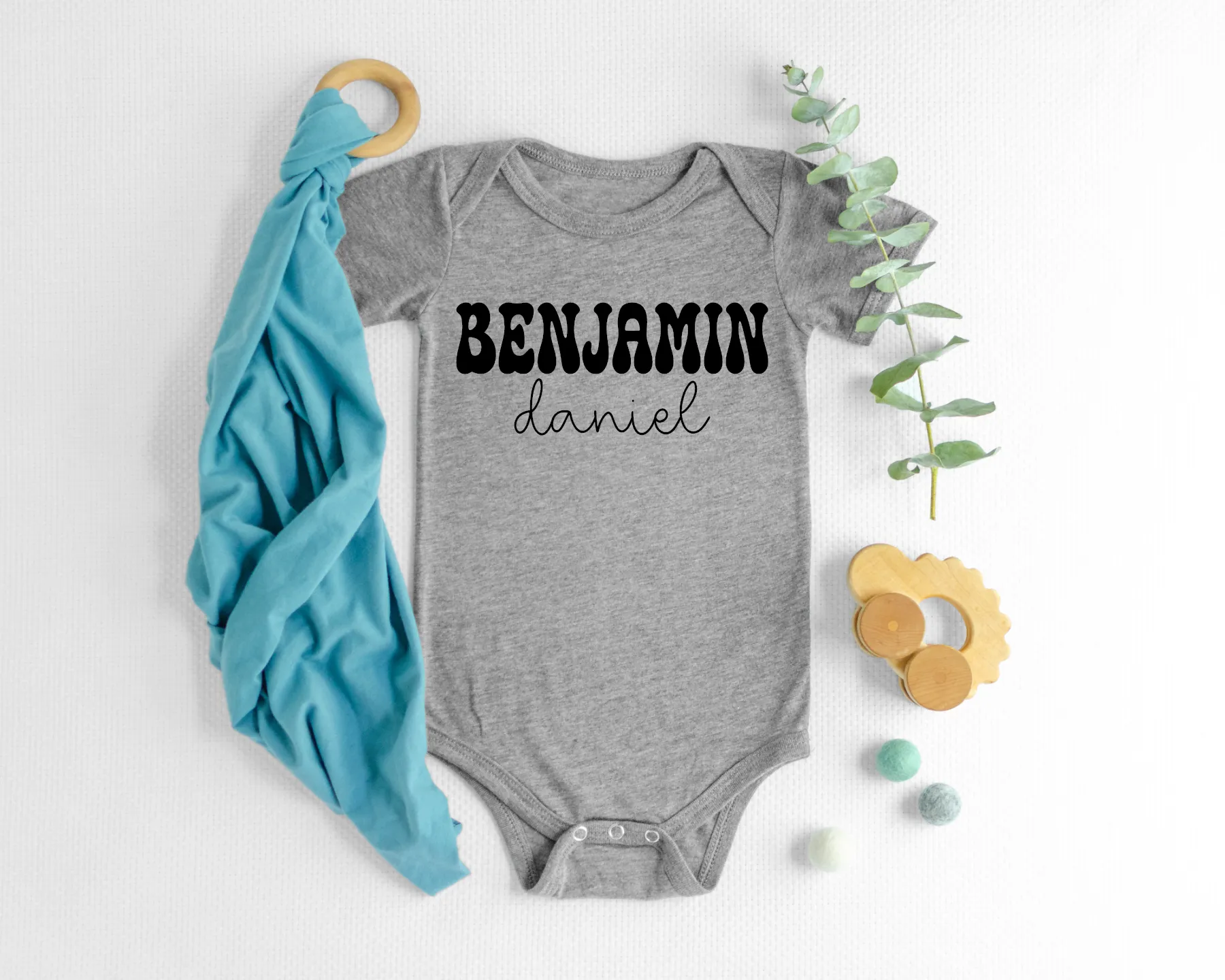 Retro Font Name Custom Onesie