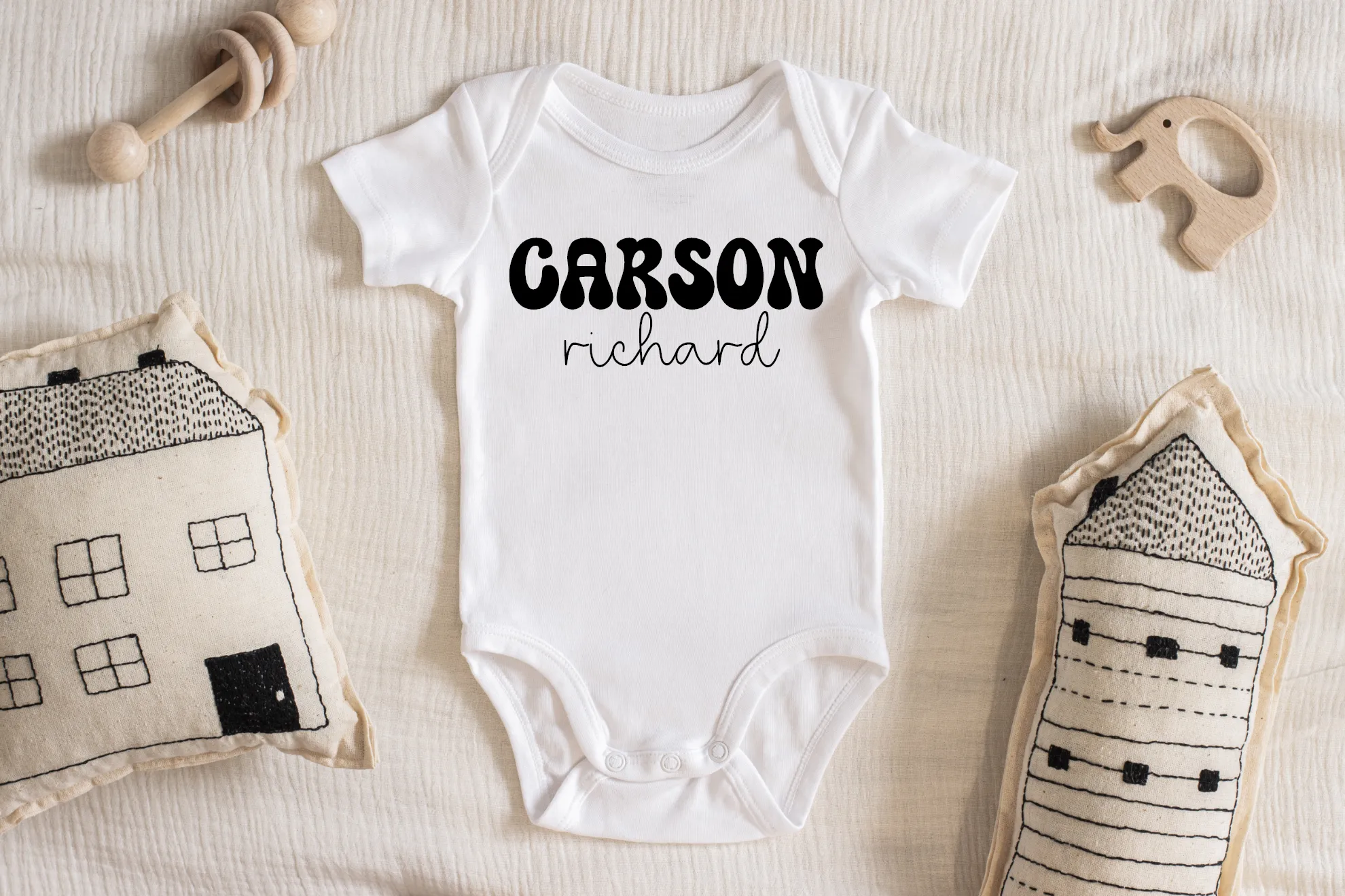 Retro Font Name Custom Onesie