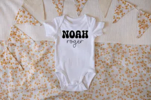 Retro Font Name Custom Onesie