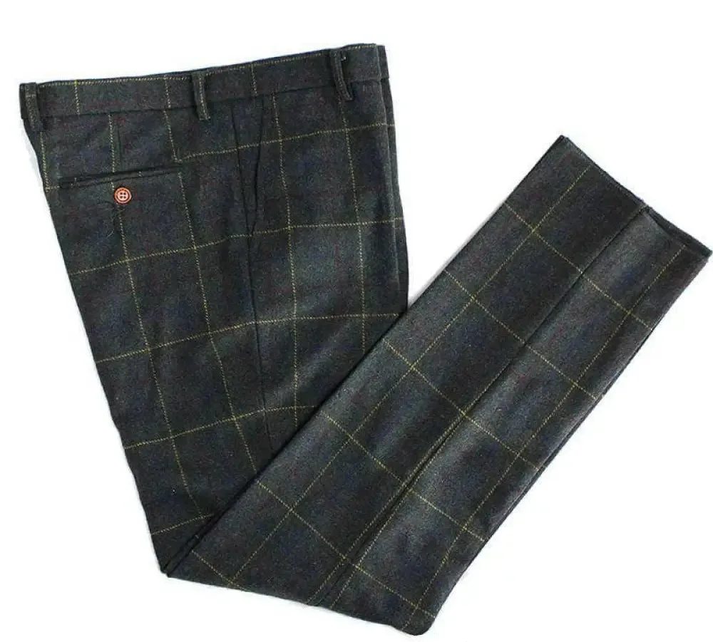 Retro Green Check Tweed 3 Piece Suit