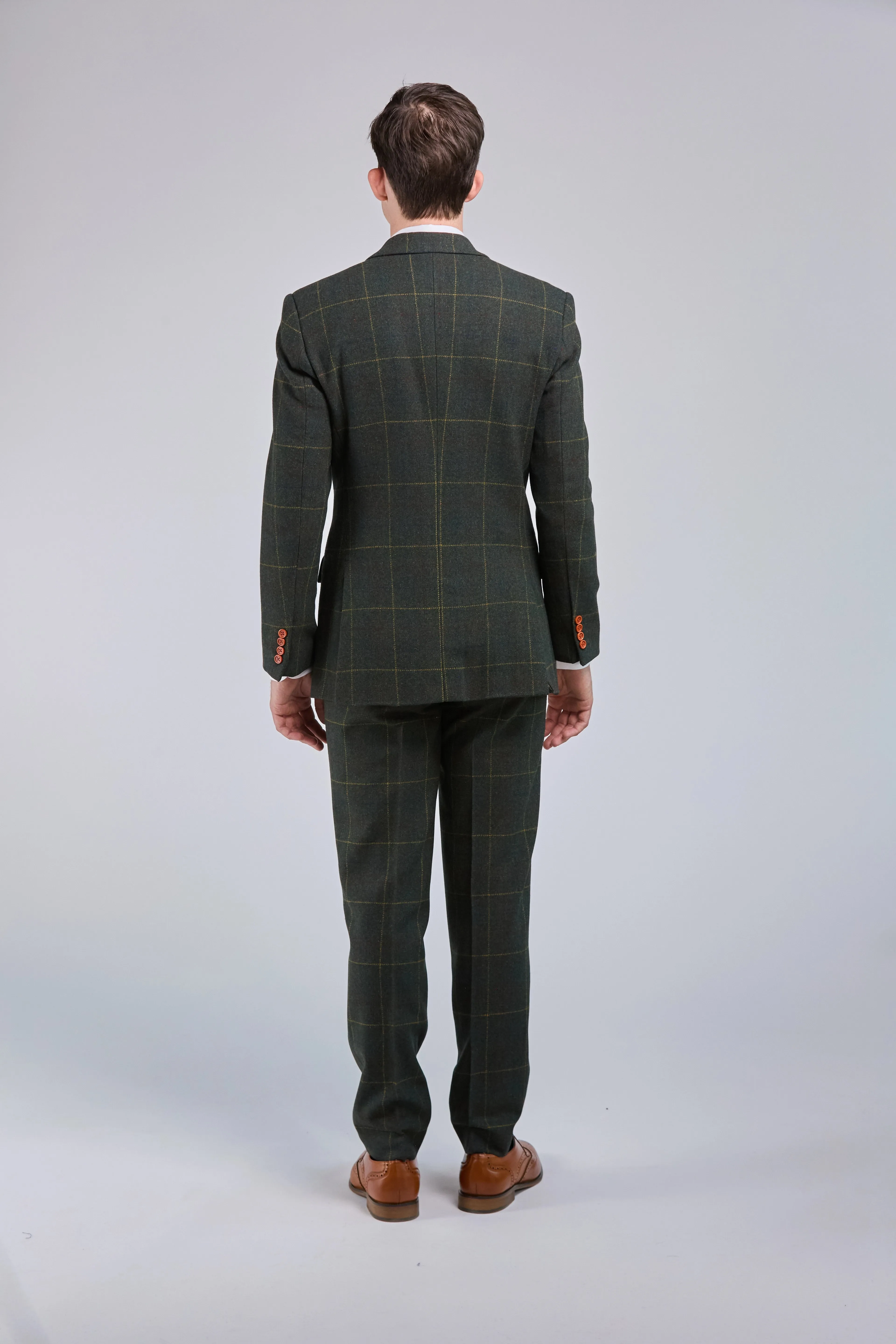 Retro Green Check Tweed 3 Piece Suit