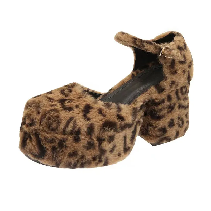 Retro Leopard High Heels  KF83188