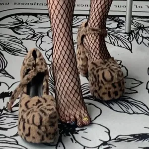 Retro Leopard High Heels  KF83188