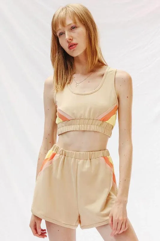 Retro lounge shorts set