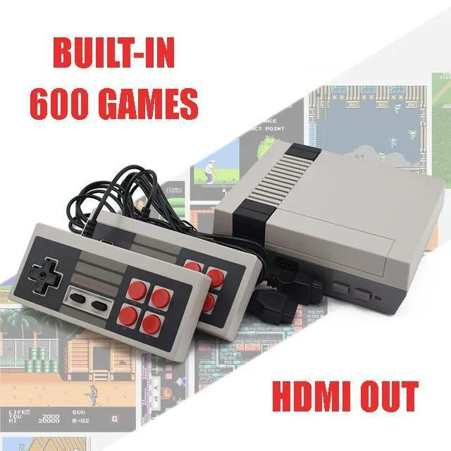 Retro Mini TV Game Console with Built-in 620/600/500  Classic Games   Dual Gamepad Controls HDMI/AV 8 Bit Retro Video Game Console