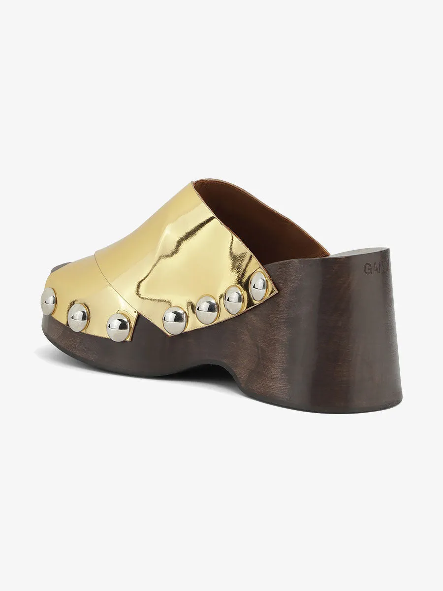 Retro Peep Toe Wood Sandal