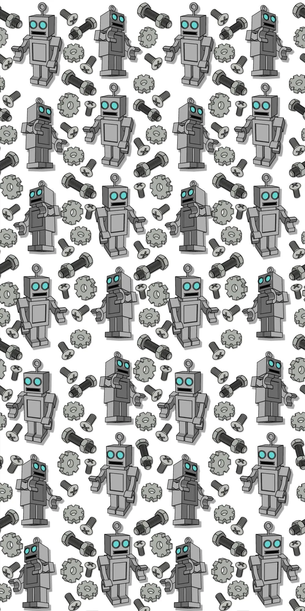 Retro Robots Acrylic Wall Panels Home Decor Wall Panels 2440mmm x 1220mm