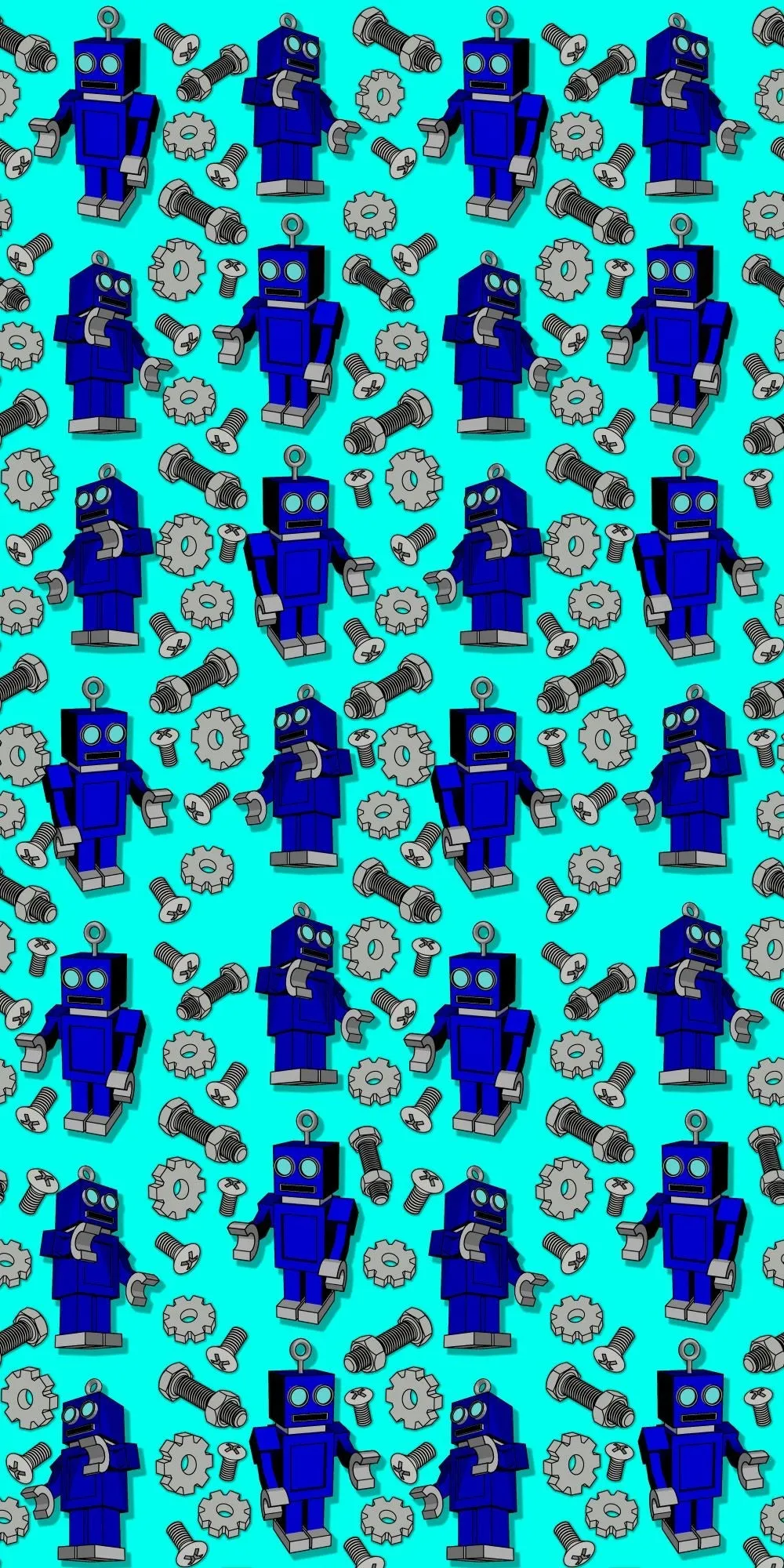 Retro Robots Acrylic Wall Panels Home Decor Wall Panels 2440mmm x 1220mm
