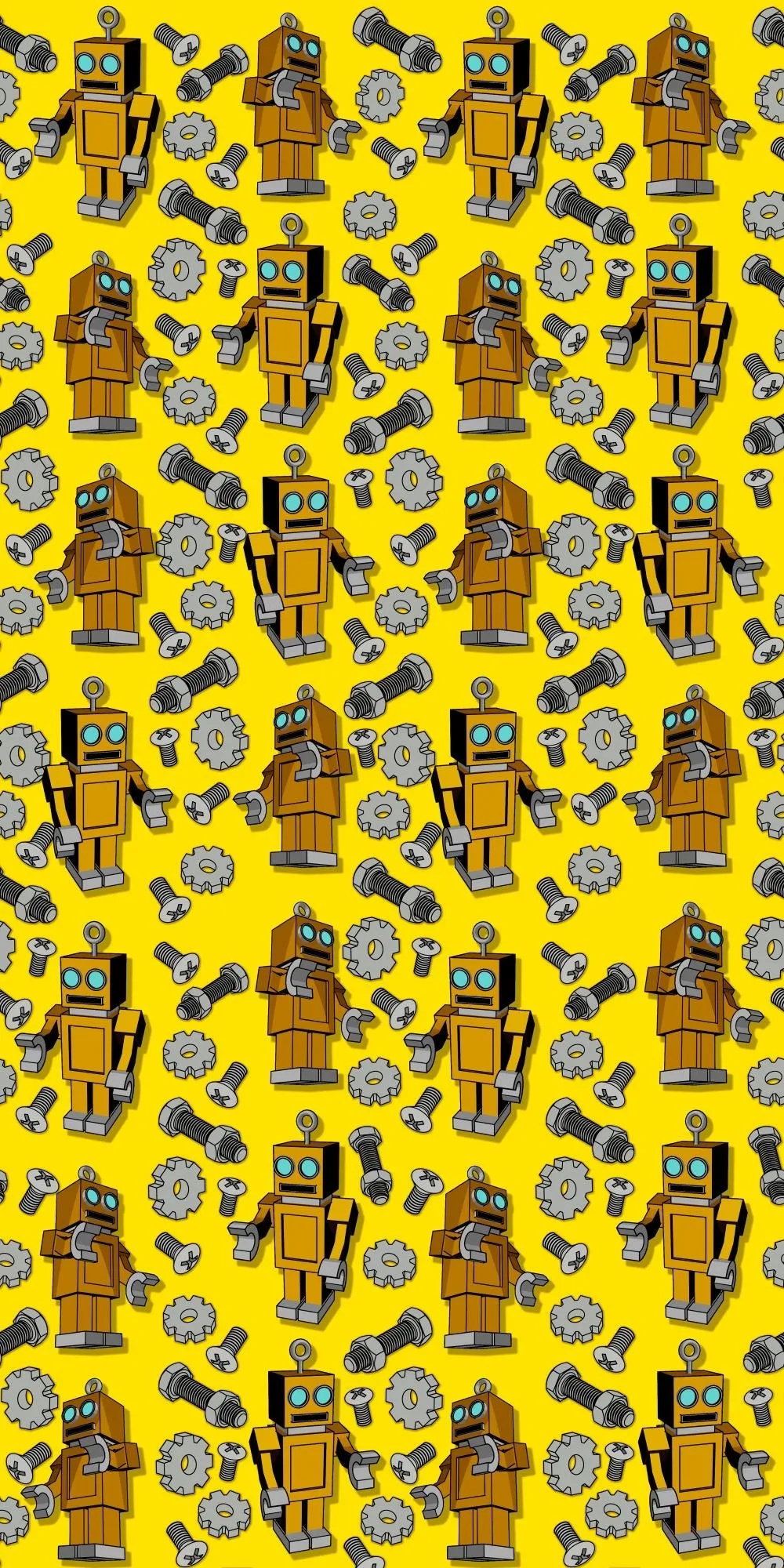 Retro Robots Acrylic Wall Panels Home Decor Wall Panels 2440mmm x 1220mm