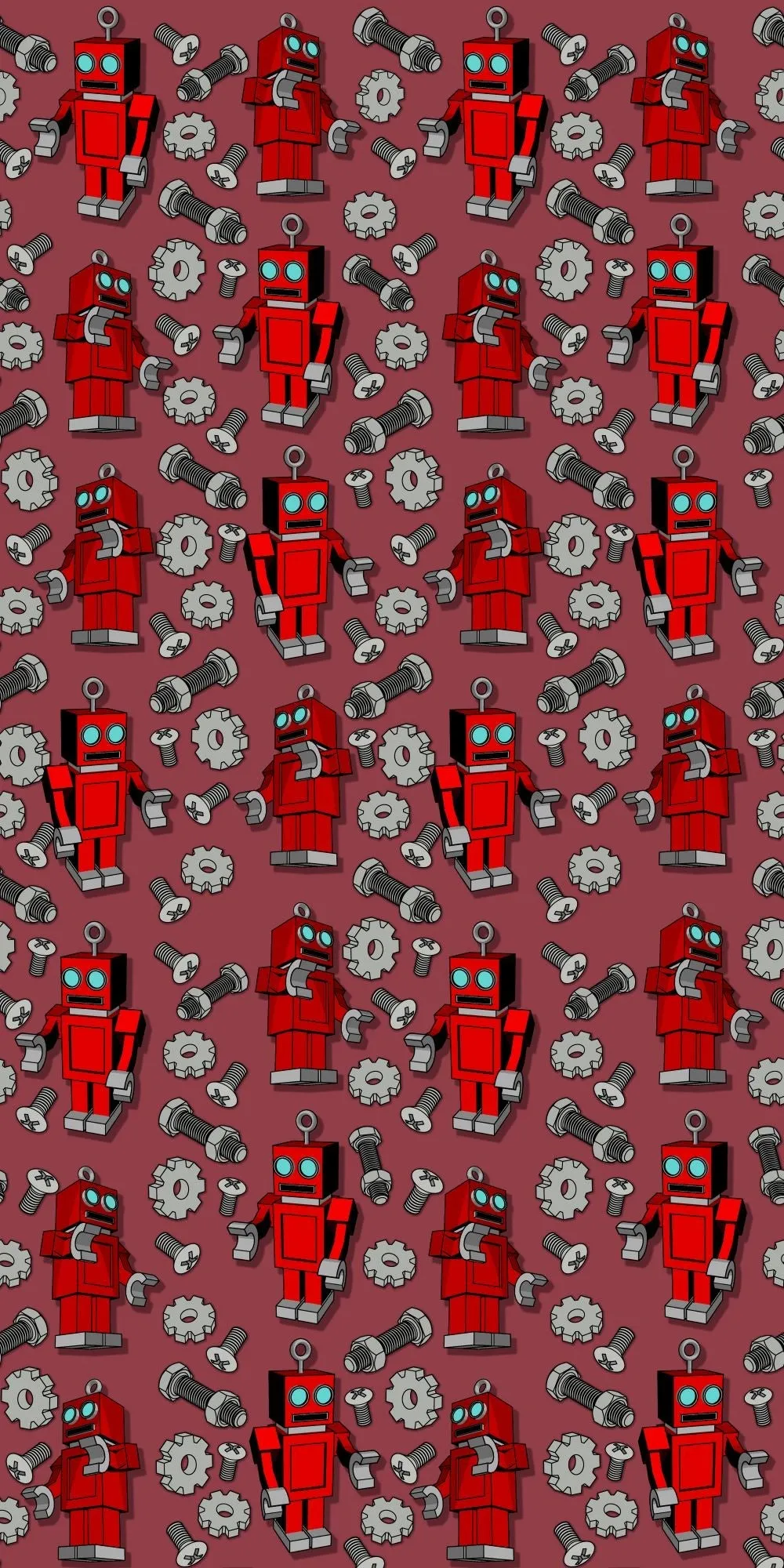 Retro Robots Acrylic Wall Panels Home Decor Wall Panels 2440mmm x 1220mm
