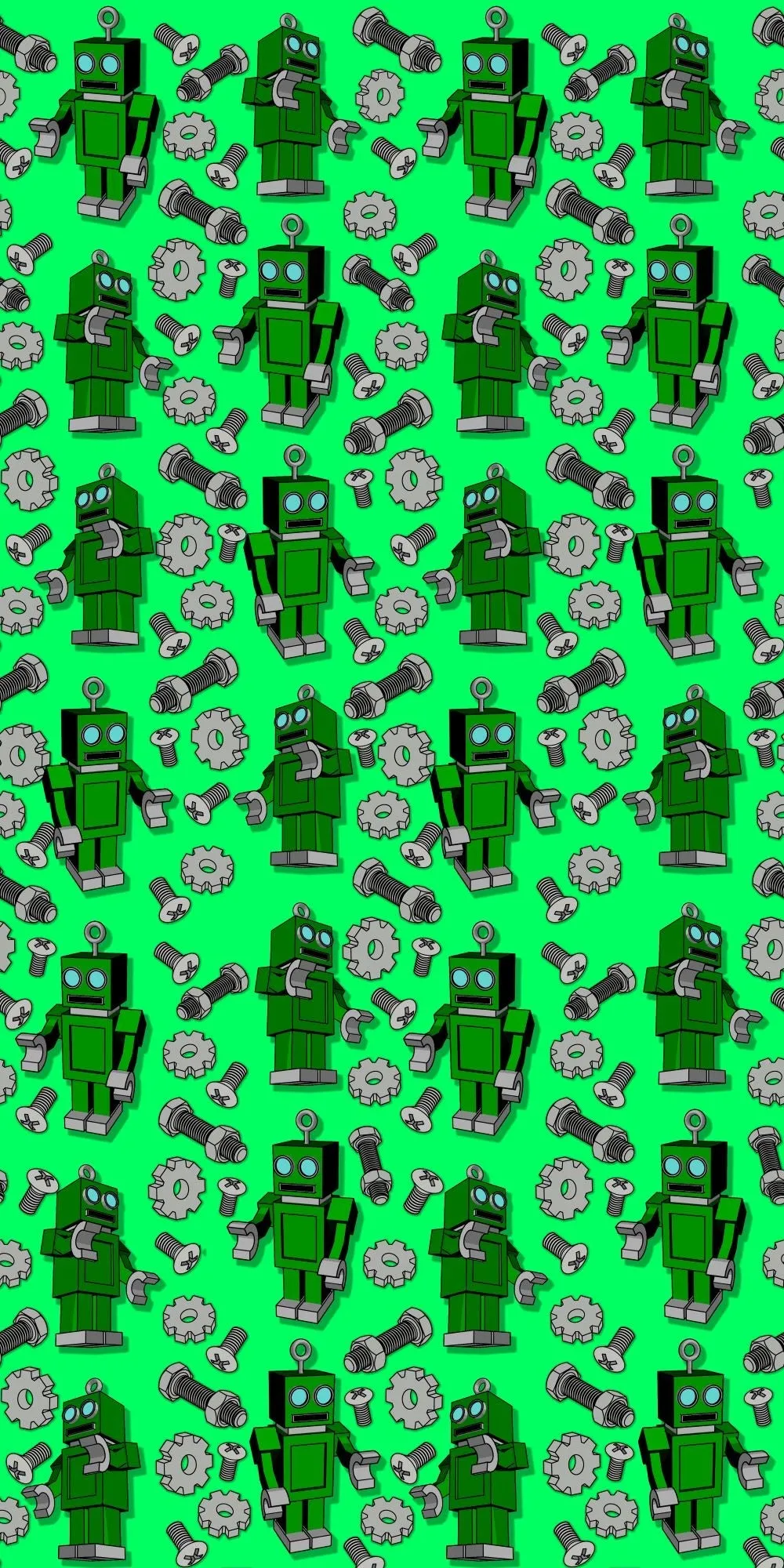 Retro Robots Acrylic Wall Panels Home Decor Wall Panels 2440mmm x 1220mm