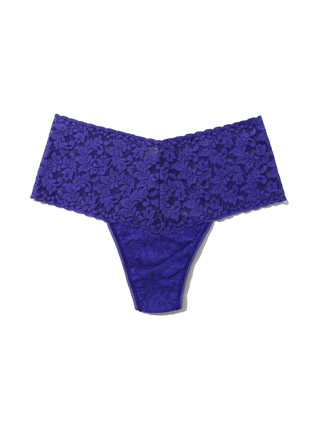 Retro Signature Lace Thong In Violets Are Blue - Hanky Panky