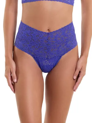 Retro Signature Lace Thong In Violets Are Blue - Hanky Panky