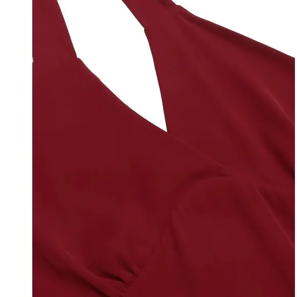 ❤️❤️RETRO STAGE RED 1960S SOLID HALTER BODYCON DRESS new with tag❤️❤️