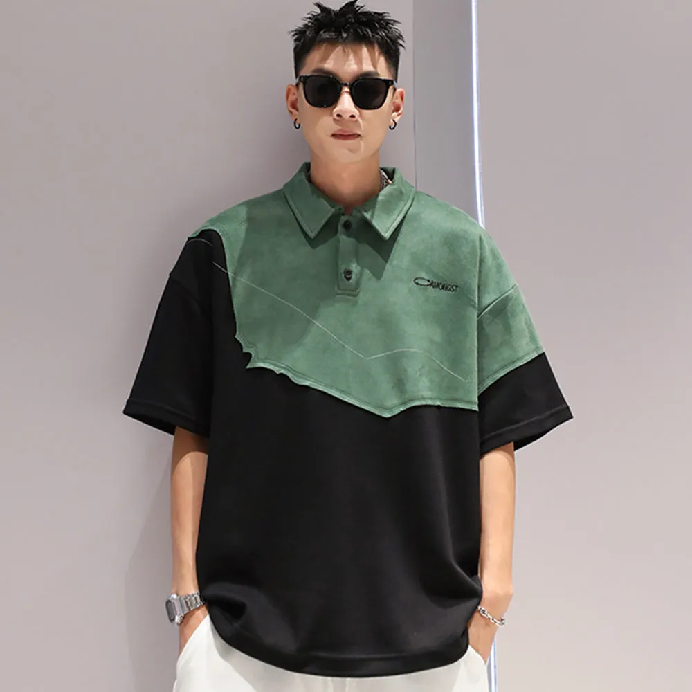 Retro Suede Color Block T-Shirt