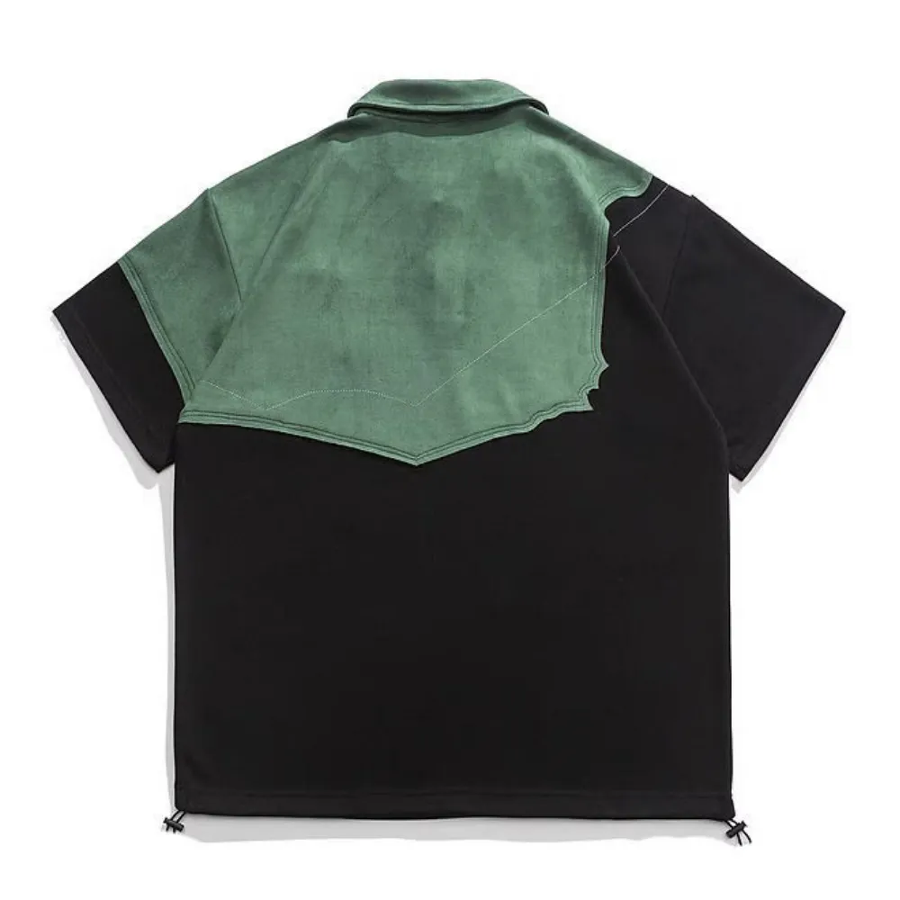 Retro Suede Color Block T-Shirt