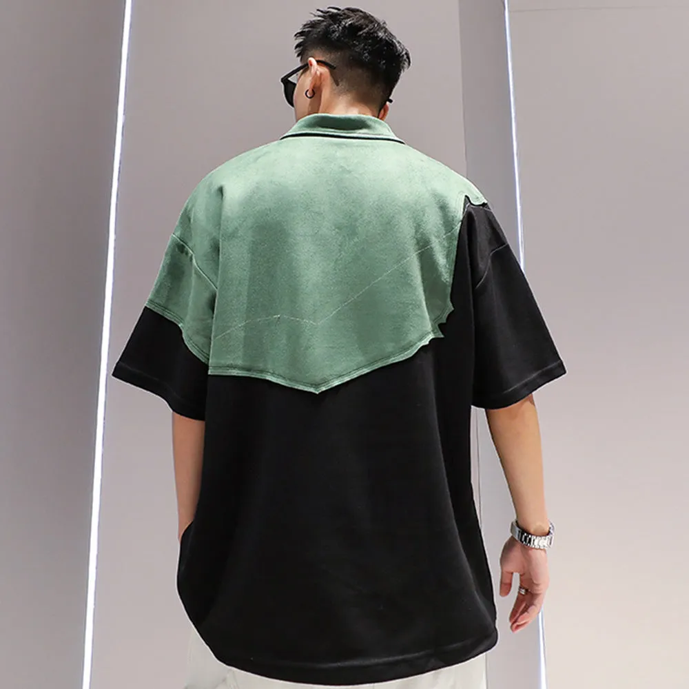 Retro Suede Color Block T-Shirt