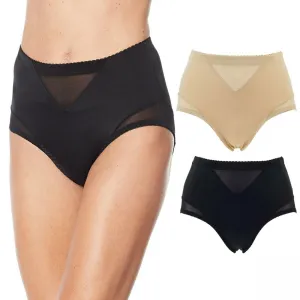 Rhonda Shear Women's 2 Pack Mesh Inset Brief Panties